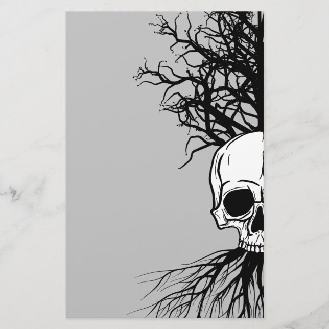 Papelería Calavera y árbol (Anverso)