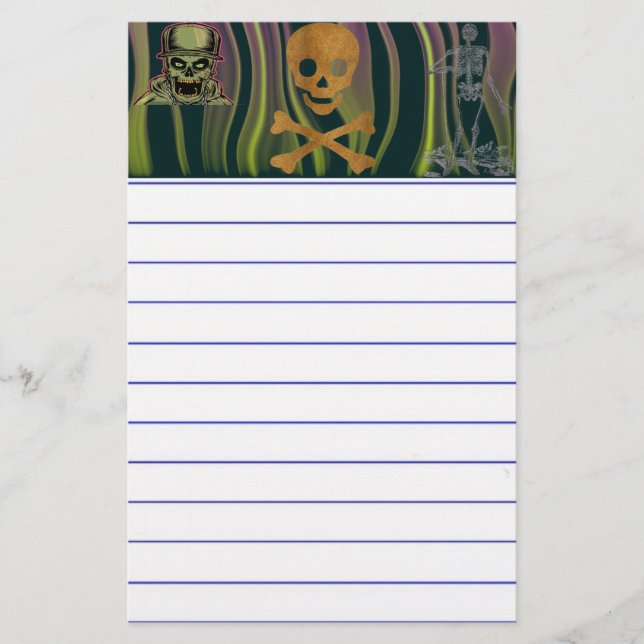 Papelería Calavera y huesos (Anverso)