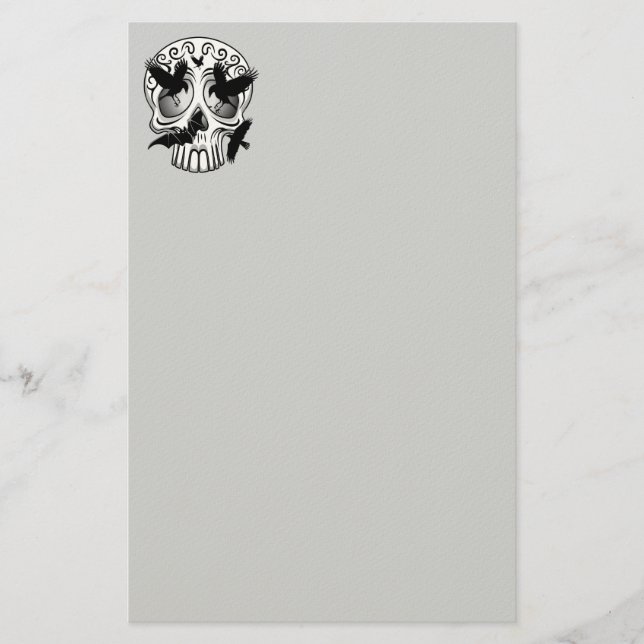 Papelería Calaveras decorativas de Halloween (Anverso)