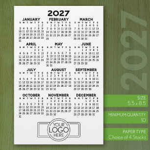 Papelería Calendario 2027 - Logo Minimalista Negro Básico