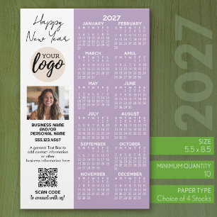 Papelería Calendario 2027 para logotipo de oficina, código Q