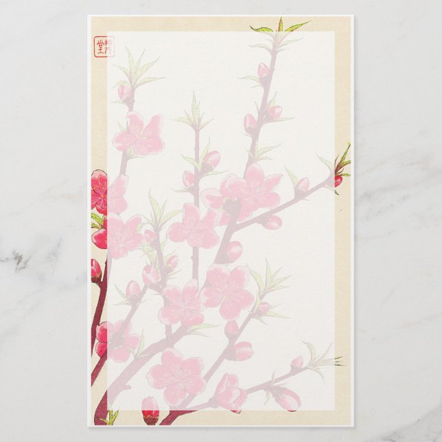 Papelería Calendario floral de Kawarazaki Shodo para cerezos (Anverso)