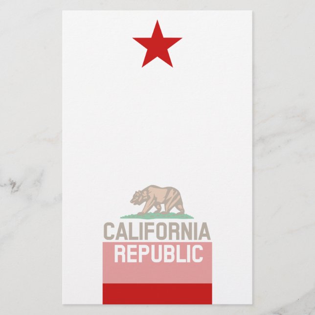 Papelería CALIFORNIA Estrella roja de la bandera del Estado  (Anverso)