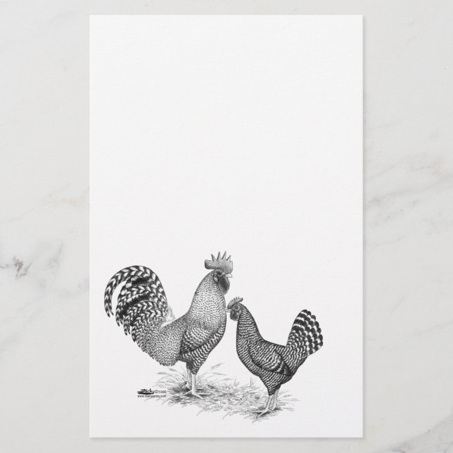 Papelería California Grey Rooster y Hen (Anverso)