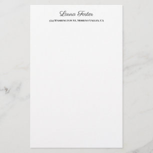 Papelería Caligrafía Blanca y Negra Elegante Minimalista con