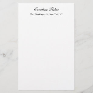Papelería Caligrafía Clásica Simple Blanca Llana
