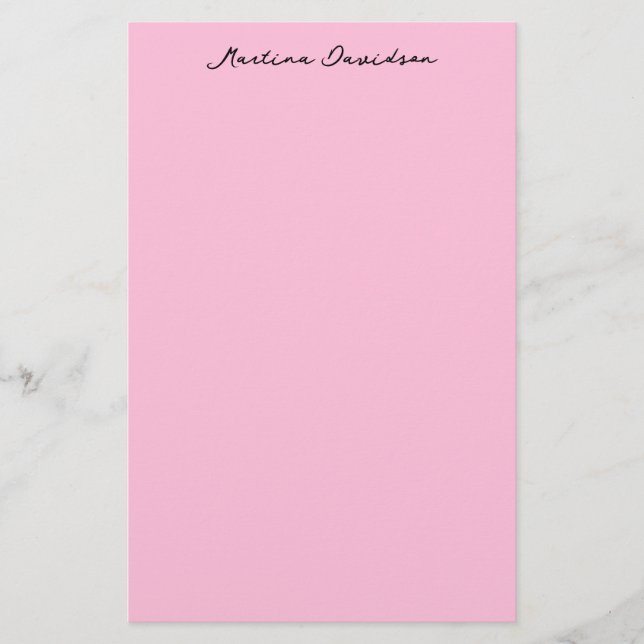 Papelería Caligrafía creativa moderna Minimalista rosa (Anverso)