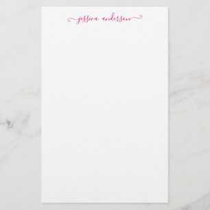 Papelería Caligrafía de escritura rosa de moda moderna Girly