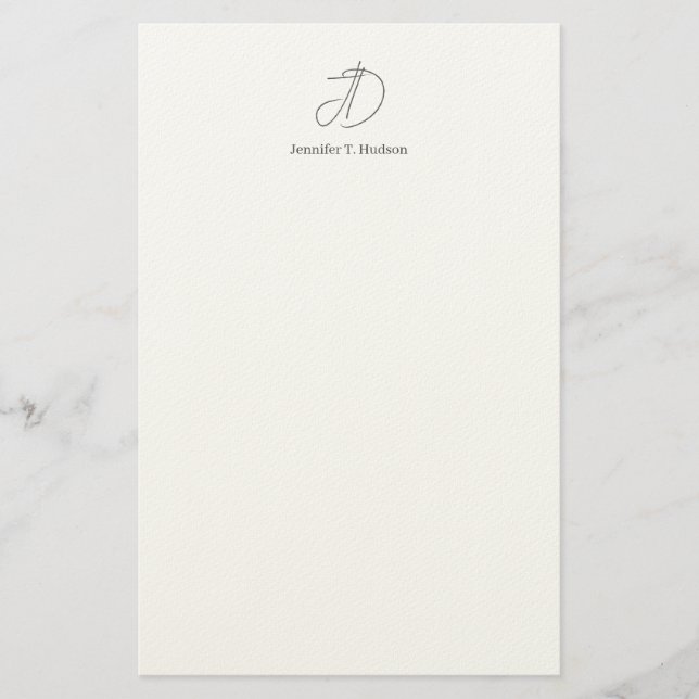 Papelería Caligrafía de monograma clásico de moda  (Anverso)