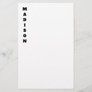 Papelería Caligrafía de nombre elegante en blanco y negro