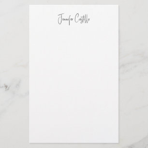 Papelería Caligrafía minimalista blanca negra lisa