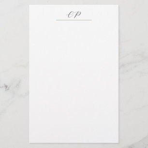 Papelería Caligrafía Moderna Monogramada Nombre Sencillo Pla