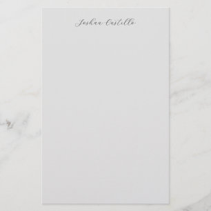 Papelería Caligrafía Nombre profesional gris simple