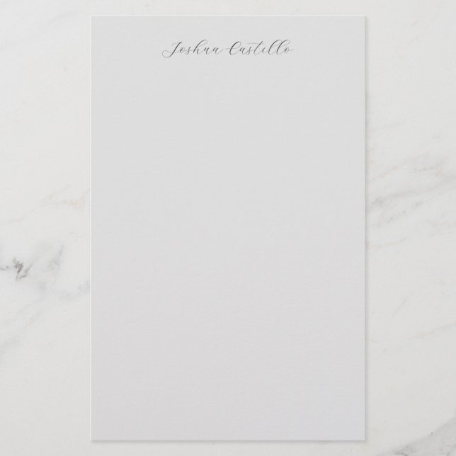 Papelería Caligrafía Nombre profesional gris simple (Anverso)