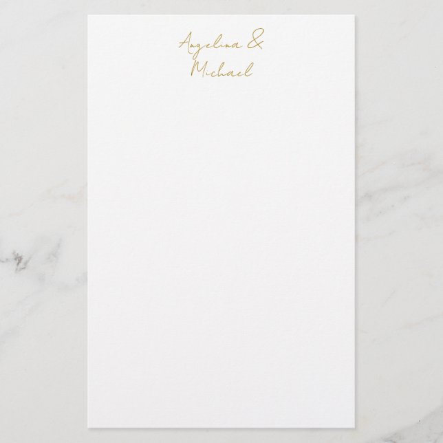 Papelería Caligrafía Profesional Elegante Color Dorado (Anverso)