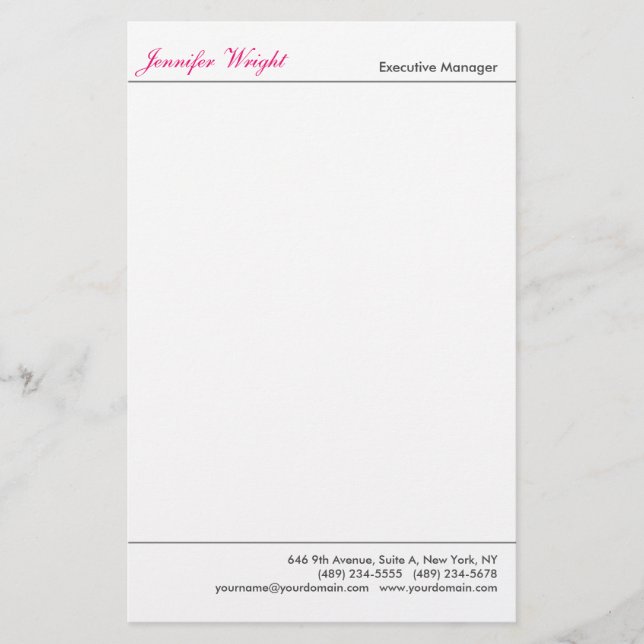 Papelería Caligrafía profesional minimalista y elegante (Anverso)