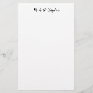 Papelería Caligrafía simple moderna blanca lisa edición nomb