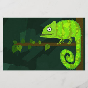 Papelería Camaleón lindo verde