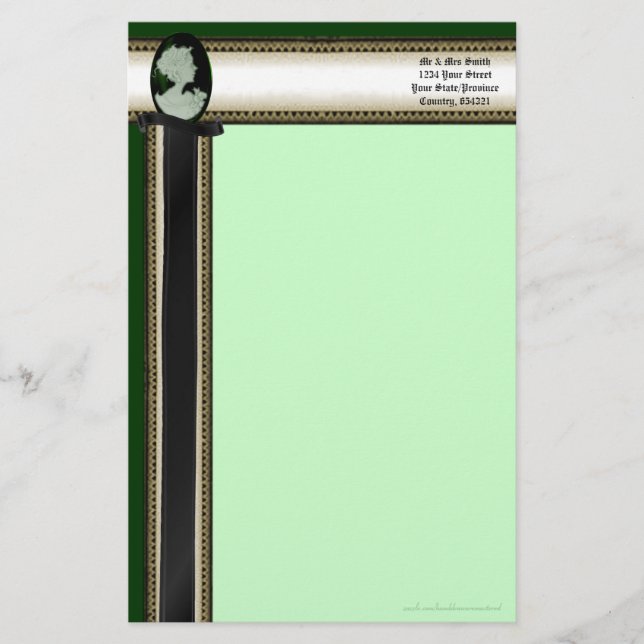 Papelería Cameo clásico (Jade/Green) (Anverso)