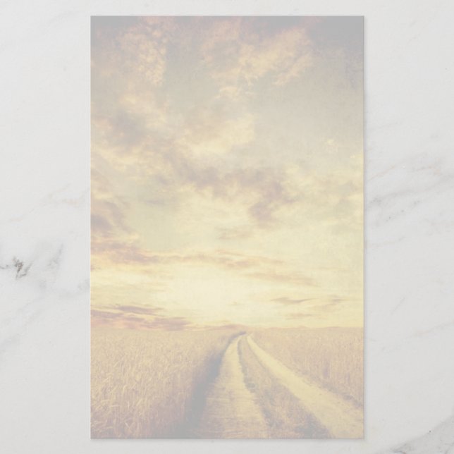 Papelería Camino de tierra rural a través del campo (Anverso)