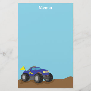 Papelería Camión monstruo azul de carreras, para niños