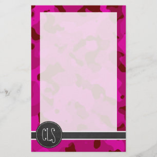 Papelería Camo de Cerise Profundo; Camouflage; Chalkboard