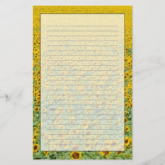 Papelería Campo amarillo del girasol (Anverso)
