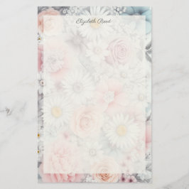 Papelería Campo de Floraciones Clásico Floral Elegante Silen