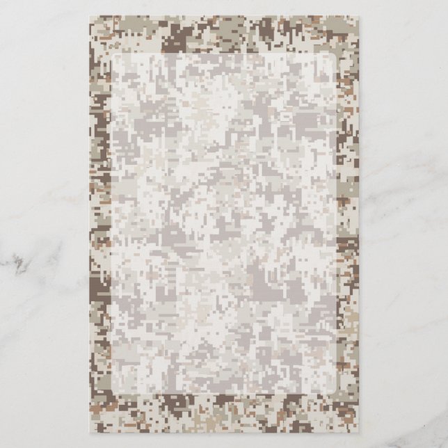 Papelería Camuflaje de Digitaces del estilo del desierto (Anverso)