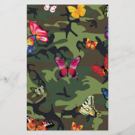 Papelería camuflaje de mariposa
