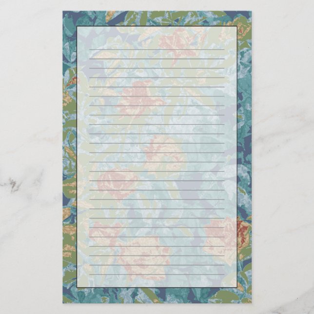 Papelería Camuflaje y flores (Anverso)