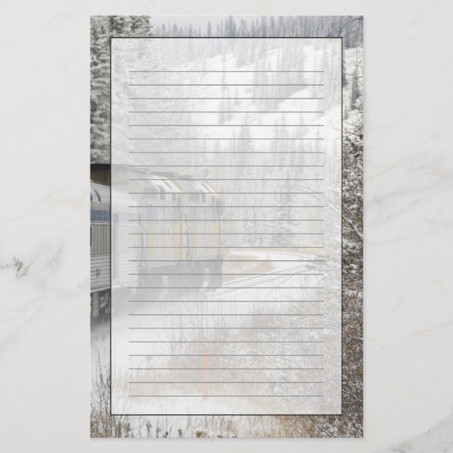 Papelería Canadá, Alberta. Tren de nieve del tren VIA entre (Anverso)