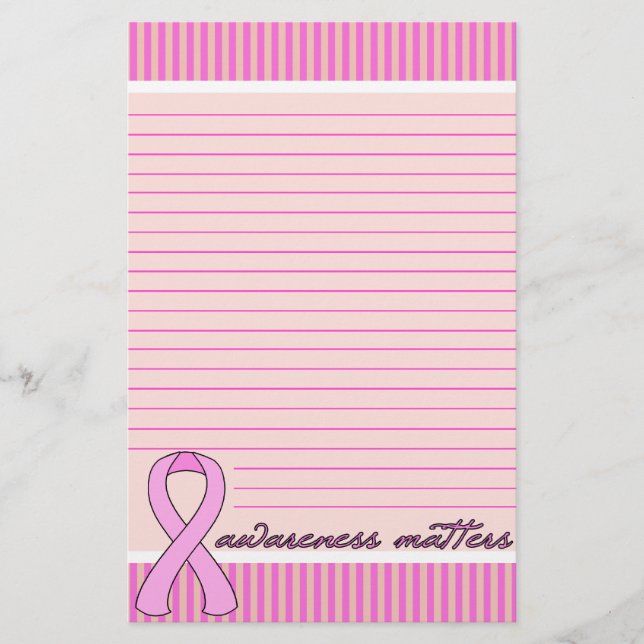 Papelería Cáncer de pecho rosado de la cinta alineado (Anverso)