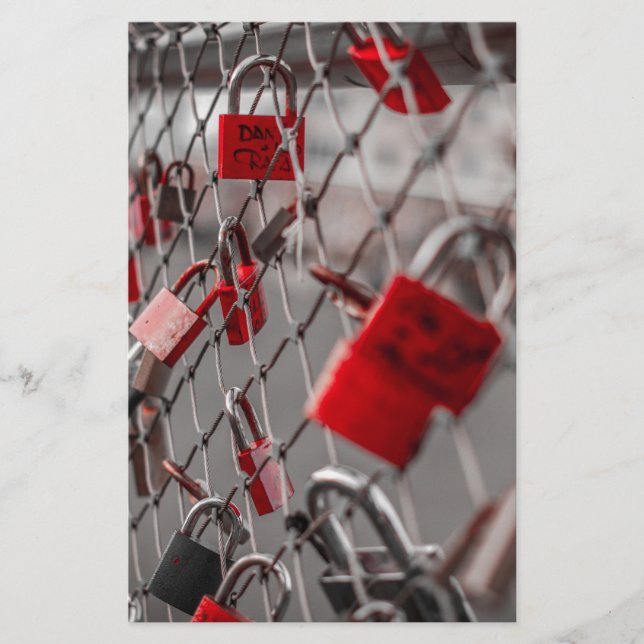 Papelería Candados de Amor Rojos (Anverso)