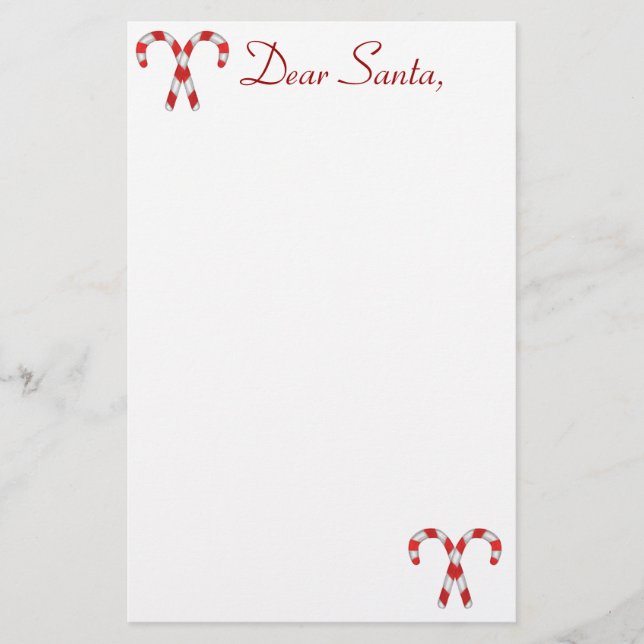 Papelería Candy Cane Santa Stationary (Anverso)