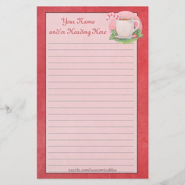 Papelería Candy Cane Tea Stationery (Anverso)