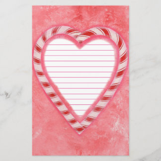 Papelería Candy Canes Corazón Rojo Rosa Blanco Llenado Estac
