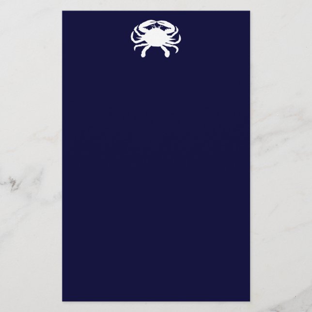 Papelería Cangrejo de forma azul y blanco (Anverso)