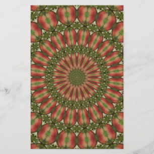 Papelería cangrejo manzana kaleidoscopio rojo, verde abstrac