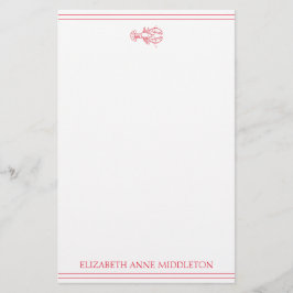 Papelería Cangrejo Personalizado Rojo y Blanco Costero Prepp