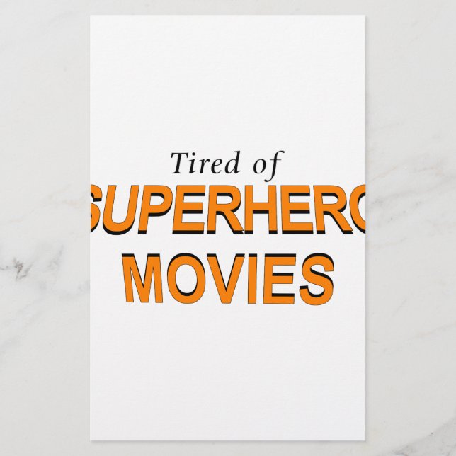 Papelería Cansado De Películas De Superhéroes (Anverso)