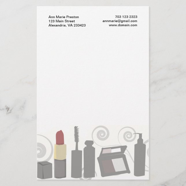 Papelería Cara, clavos, Cosmetologist del maquillaje del ojo (Anverso)