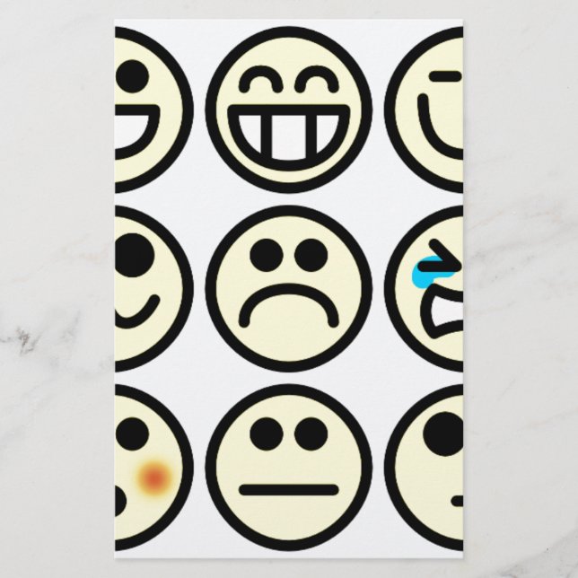 Papelería cara feliz de emoticono (Anverso)