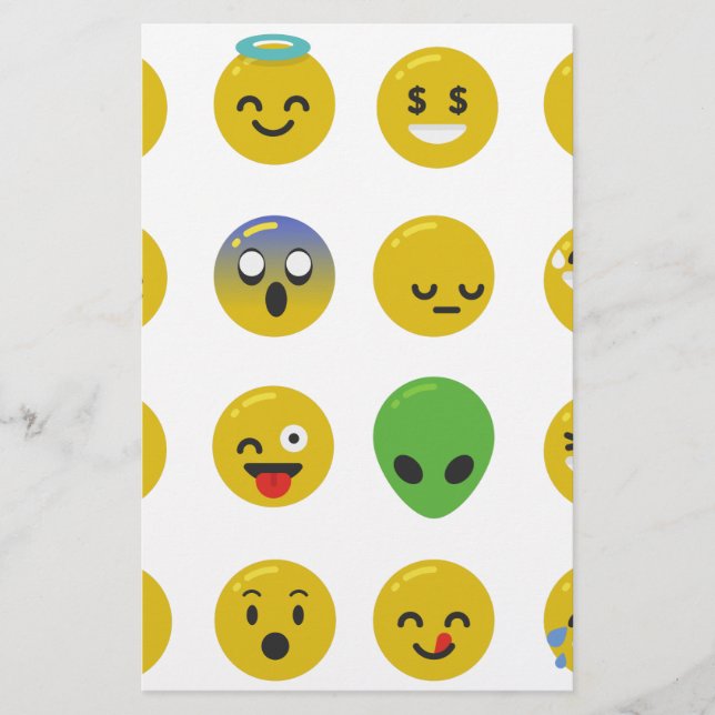 Papelería cara feliz de la emoji (Anverso)