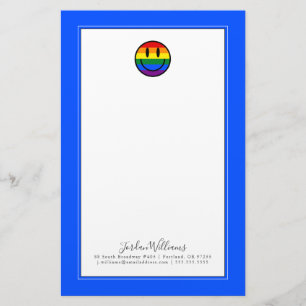 Papelería Cara sonriente arco iris