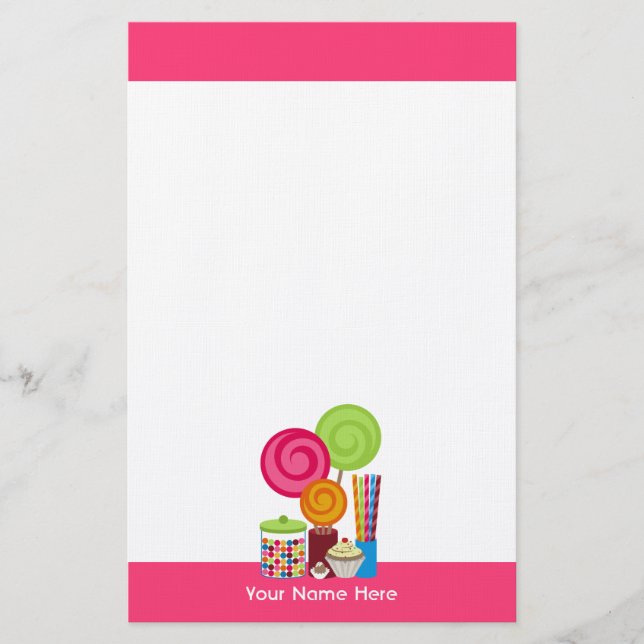 Papelería Caramelo y efectos de escritorio de los dulces (Anverso)