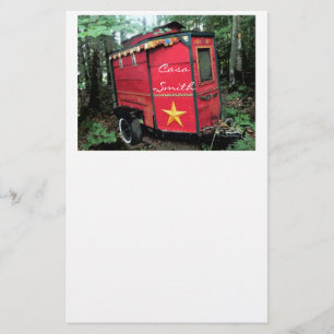 Papelería Caravana minúscula gitana roja modificada para