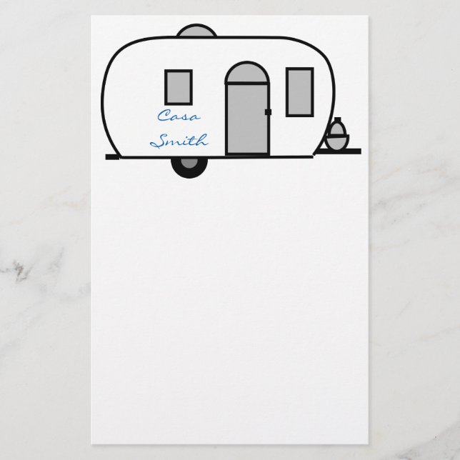 Papelería Caravana redondeada de remolque clásico de época (Anverso)