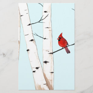 Papelería Cardenal con los árboles de abedul