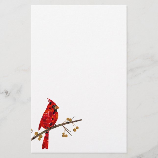 Papelería Cardenal Rojo, el pájaro de los Navidades (Anverso)